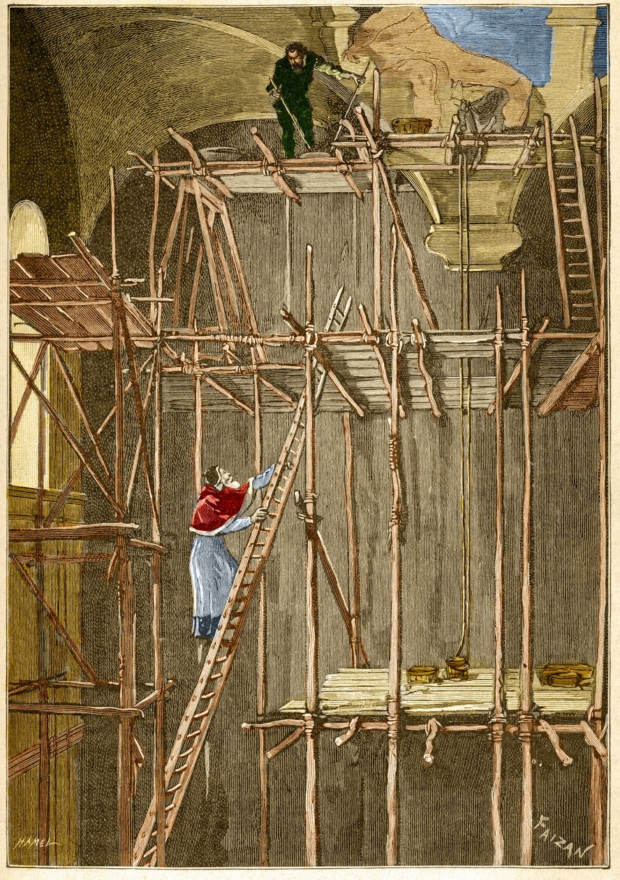 Malarz Michał Anioł Buonarroti zwany Michałem Aniołem (Michelangelo lub Michelangelo autorstwa Unknown artist