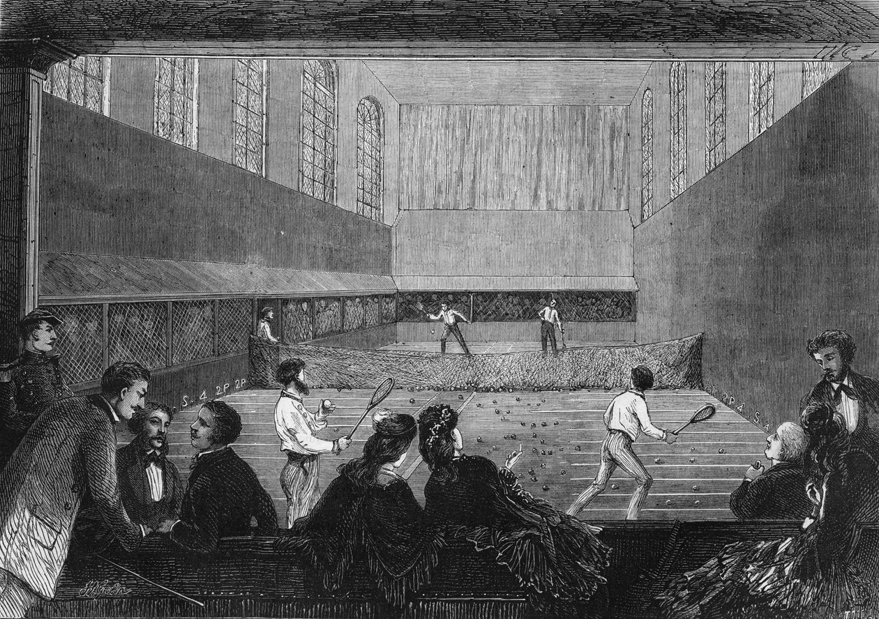Sala do gier z palmami na tarasie Tuileries w Paryżu w 1873 roku. autorstwa Unknown artist