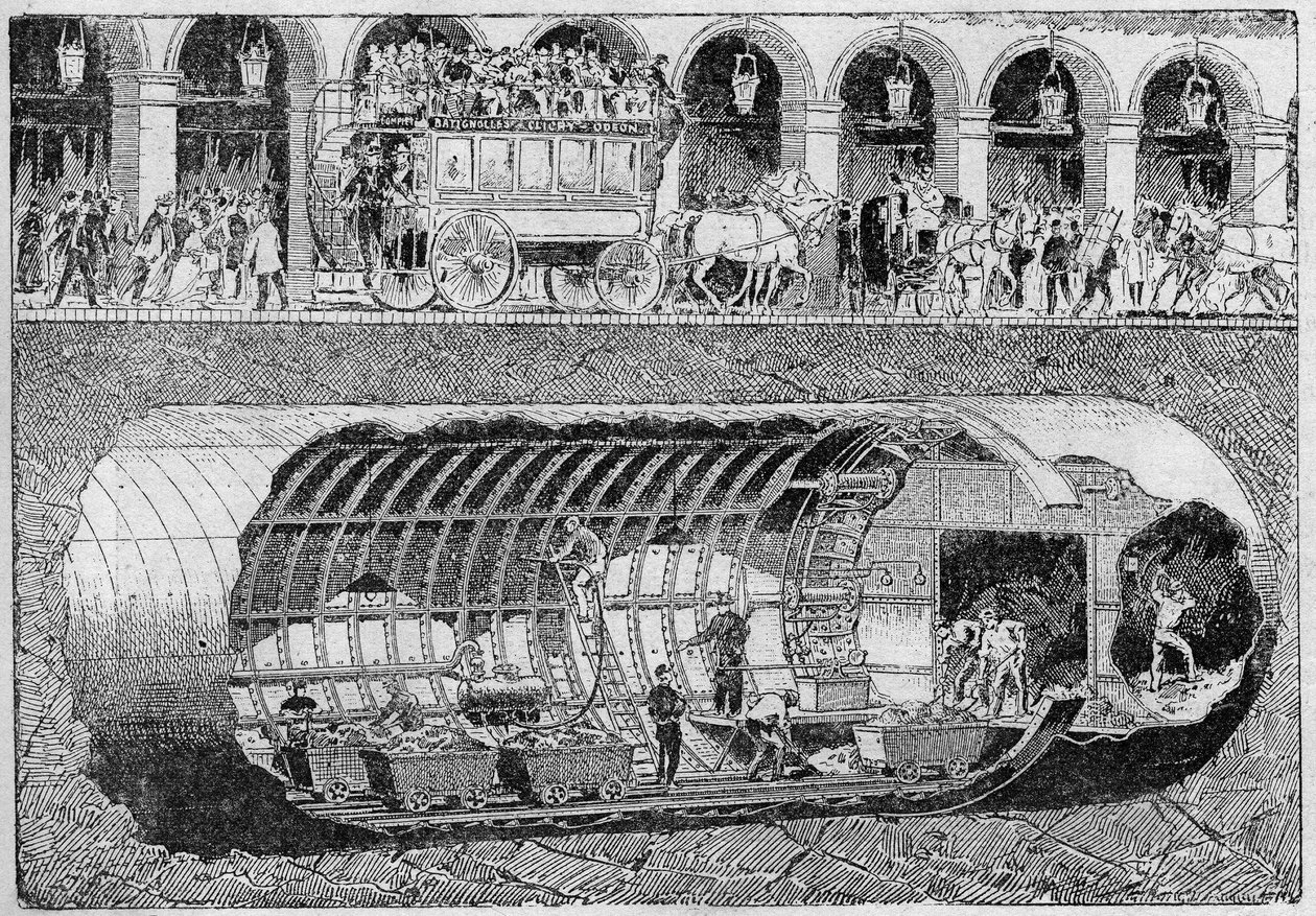 Przebicie drogi pod ulicą Rivoli w 1895 roku. autorstwa Unknown artist