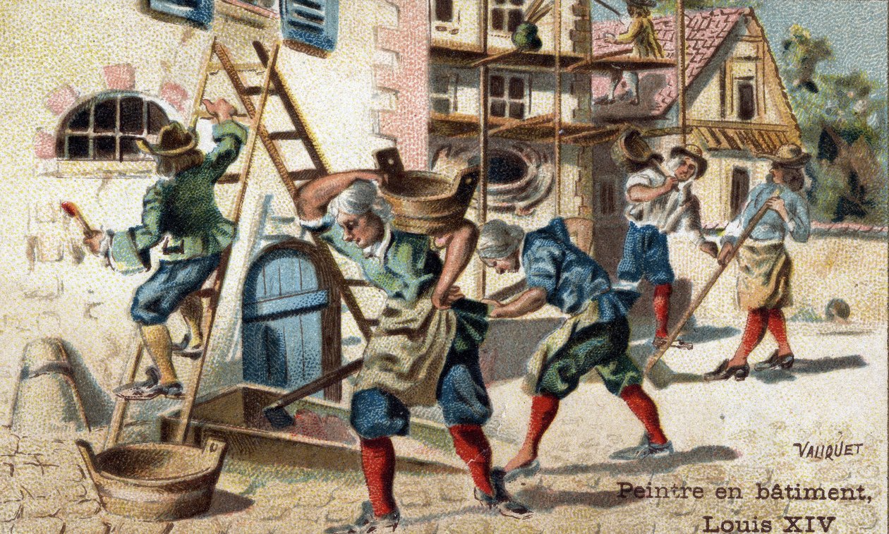 Zawód malarza w budownictwie na początku XVIII wieku. autorstwa Unknown artist