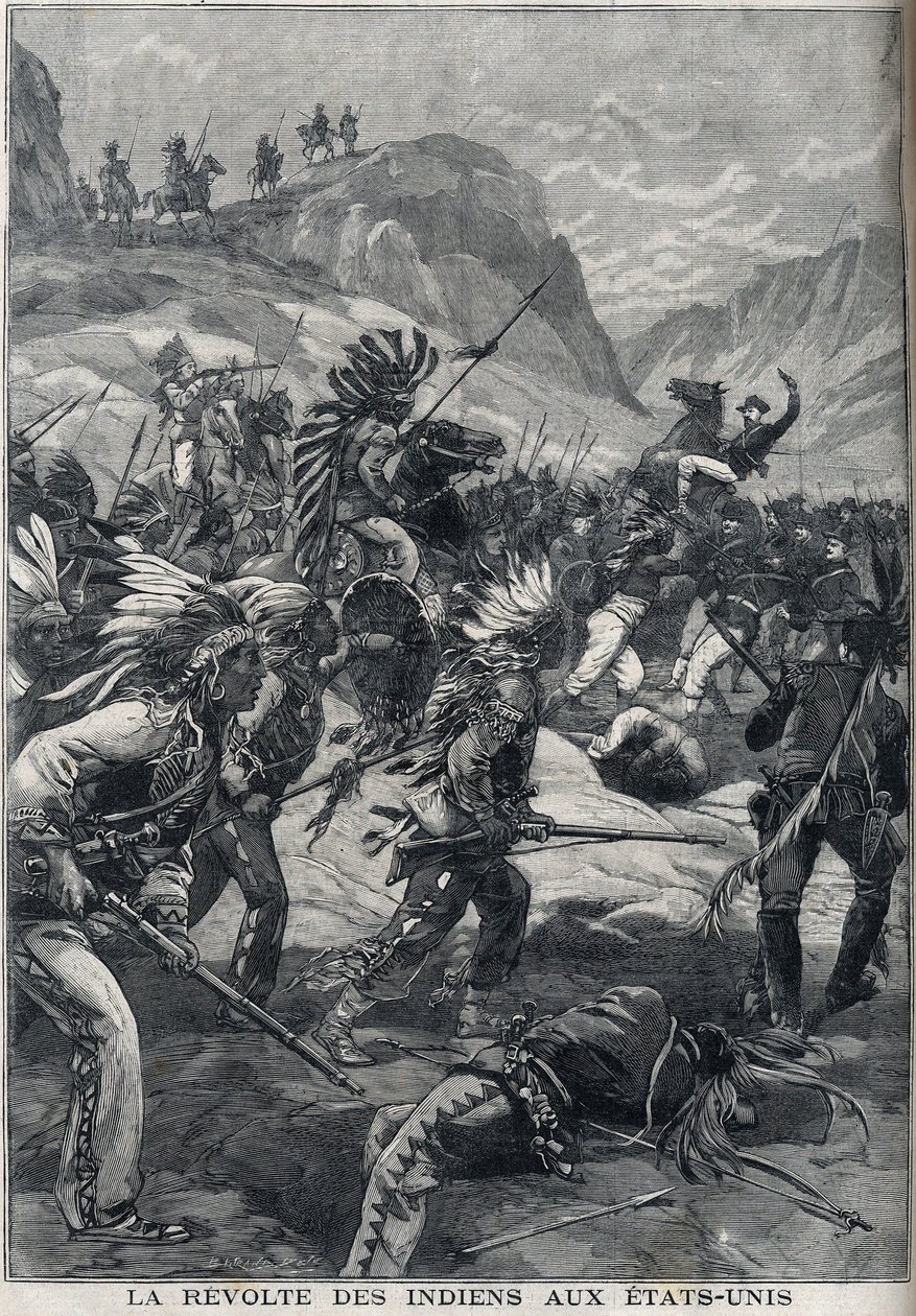 Powstanie czerwonoskórych Indian z północnej Minnesoty w Stanach Zjednoczonych w 1898 roku. autorstwa Unknown artist