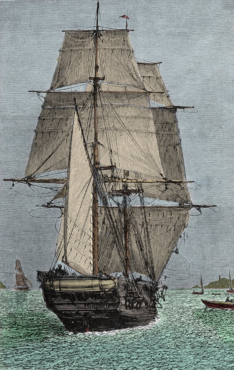 Statek „Beagle” (wyprawa, w której Darwin uczestniczył jako przyrodnik) autorstwa Unknown artist