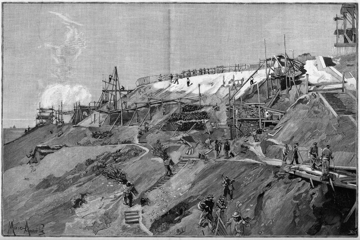 Południe wspiera prace Montmartre w Paryżu, w 1887 roku. autorstwa Unknown artist