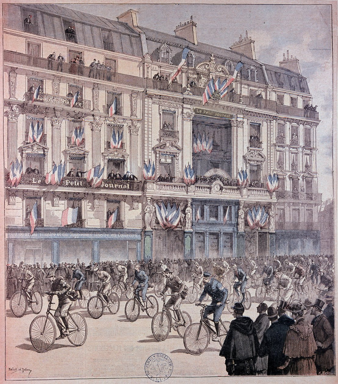 Start wyścigu Paryż-Brześć - w „”Dzienniku Petity”” z dnia 12.09.1891 r. autorstwa Unknown artist