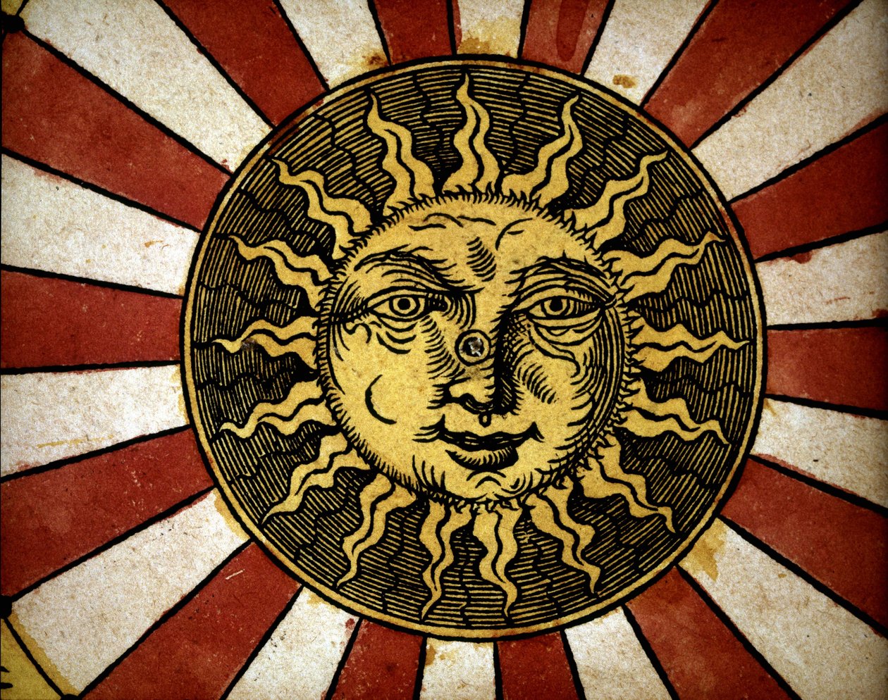 Słońce - w traktacie „Astronomicon caesarum” z XVI wieku. autorstwa Unknown artist