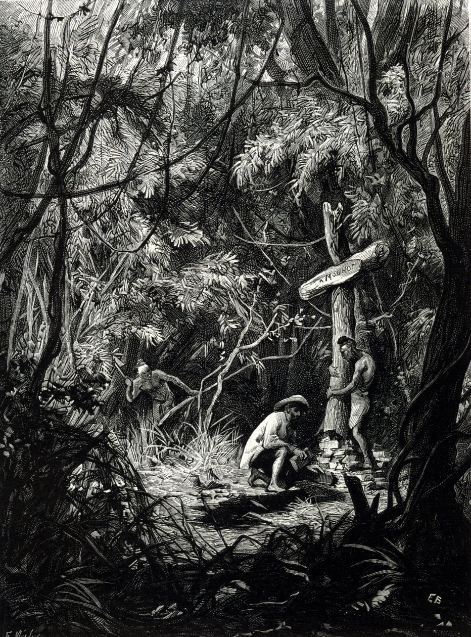 Grób odkrywcy Henri Mouhot w Indochinach. autorstwa Unknown artist
