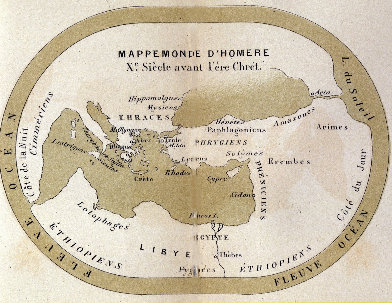Mapa świata Homera. IX wiek p.n.e. autorstwa Unknown artist