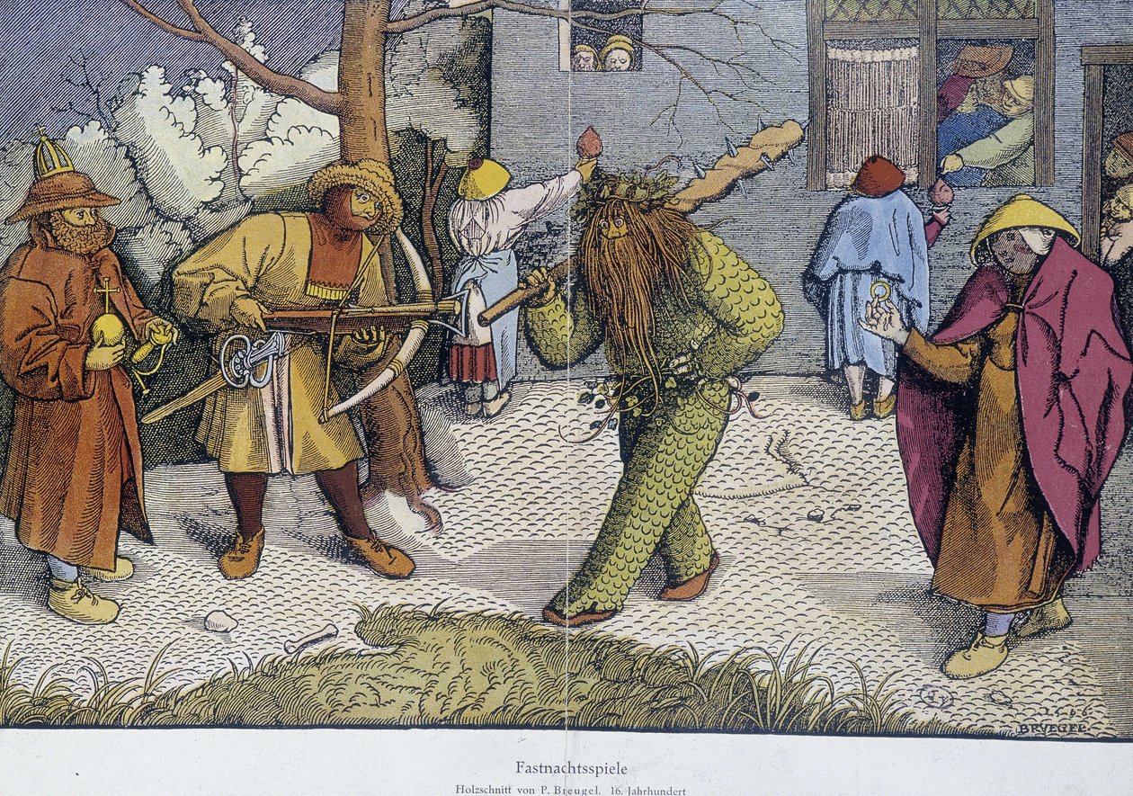 Gry teatralne: Carnival Day - kopia dokumentu na drewnie Breughel autorstwa Unknown artist