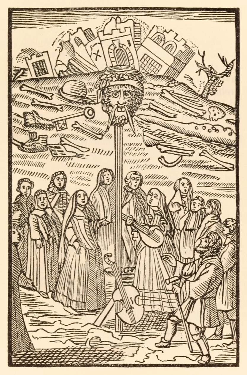 Zamek Tho Wątpiących zostanie zburzony, a Giant Despair stracił głowę z The Pilgrims Progress From This World, To That Co Ma Nadejść Johna Bunyana (1628-1688) Christiana i Mercy grają mu autorstwa Unknown