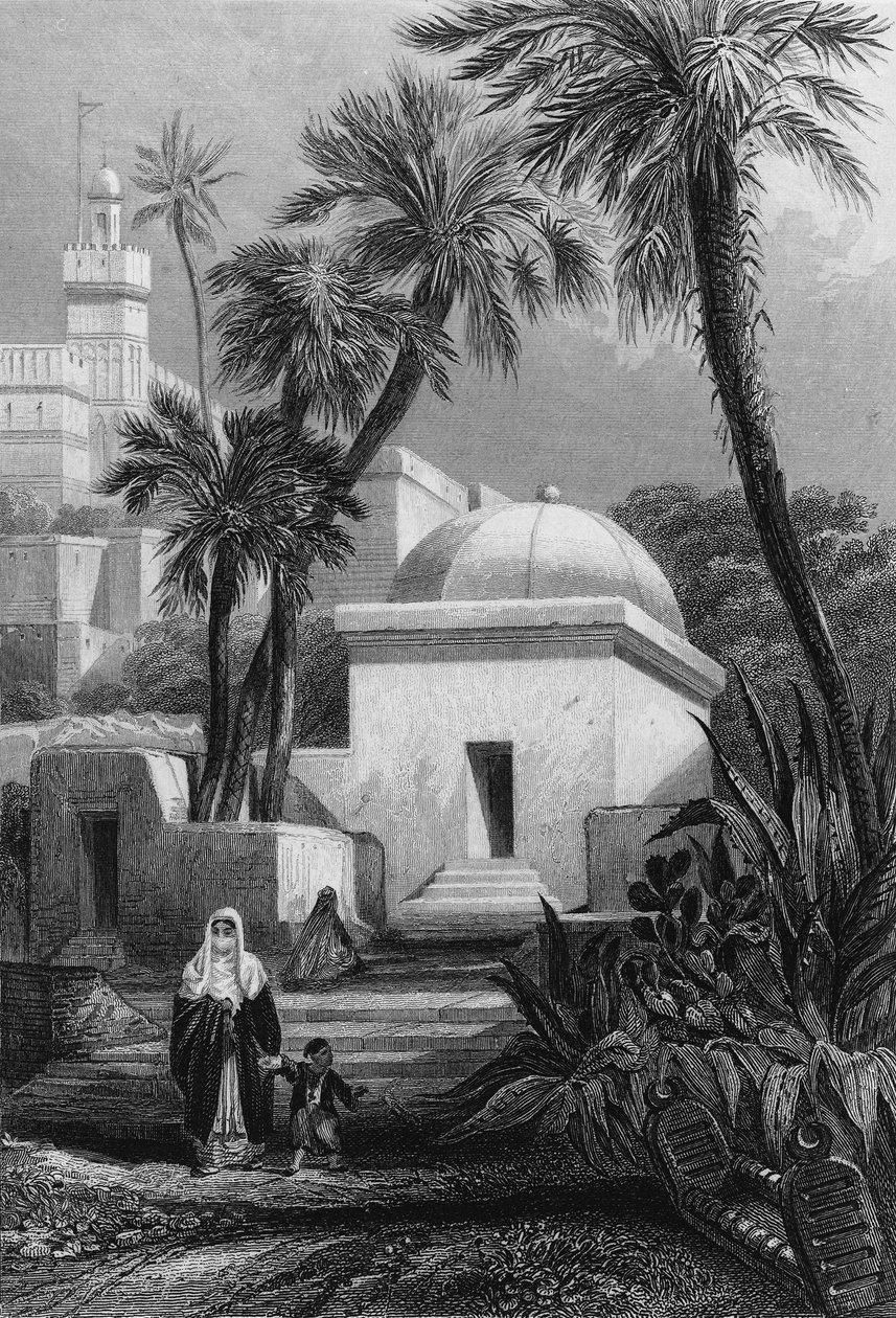 Groby mauretańskich mieszkańców na cmentarzu Algieru w Bab-el-Oued autorstwa Unknown artist