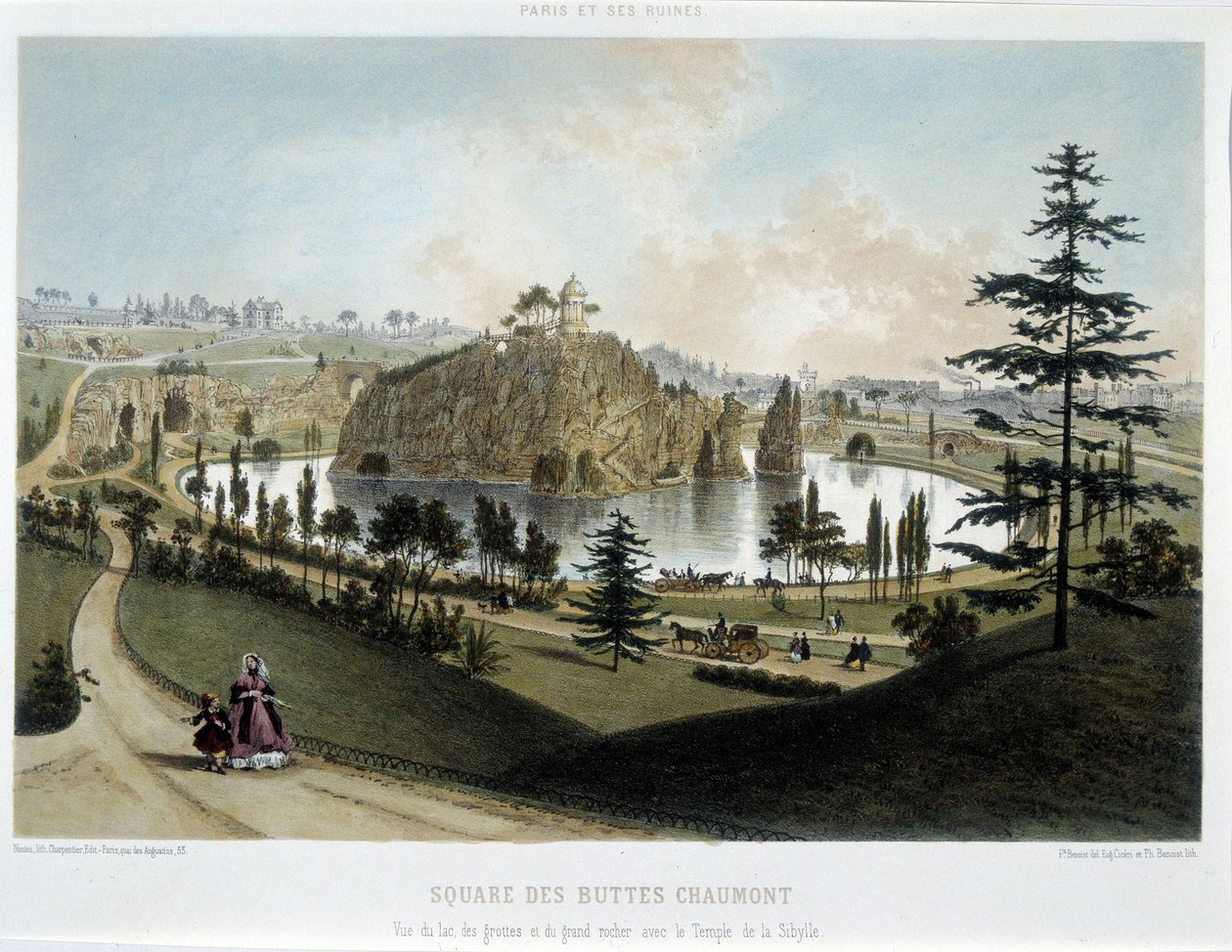 Przemiany Paryża w okresie II Cesarstwa, Haussmann Paryż. Ogród Buttes Chaumont autorstwa Unknown artist