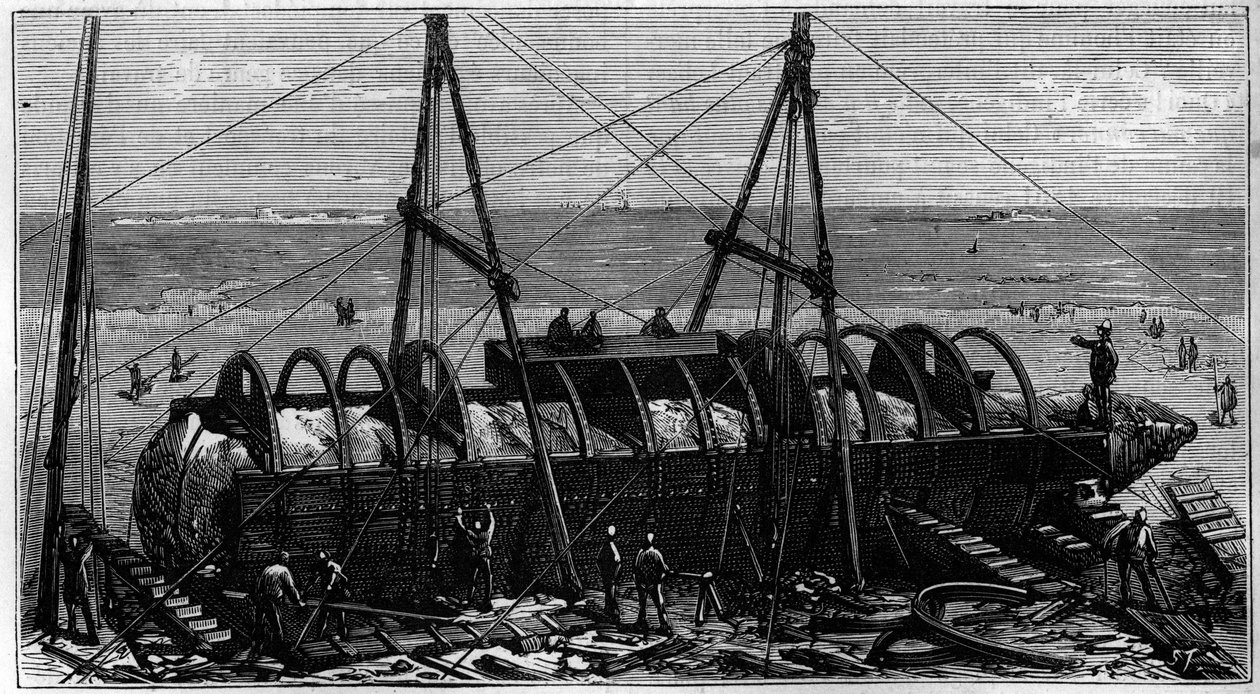 Transport obelisku znanego jako „Igła Kleopatry” z Egiptu do Anglii autorstwa Unknown artist
