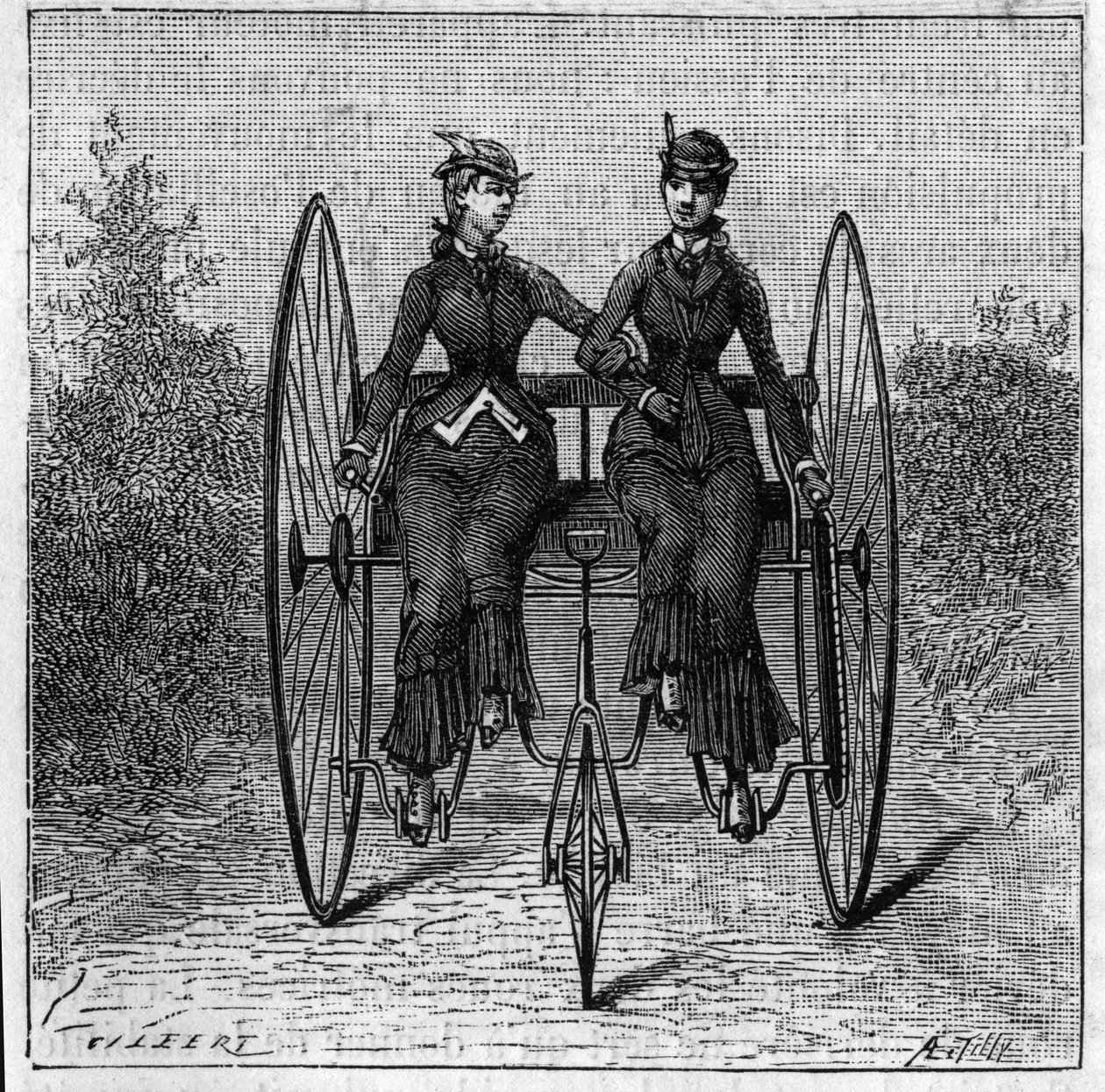 Rowery trójkołowe na wystawie Klubu Stanleya w Londynie, Anglia autorstwa Unknown artist