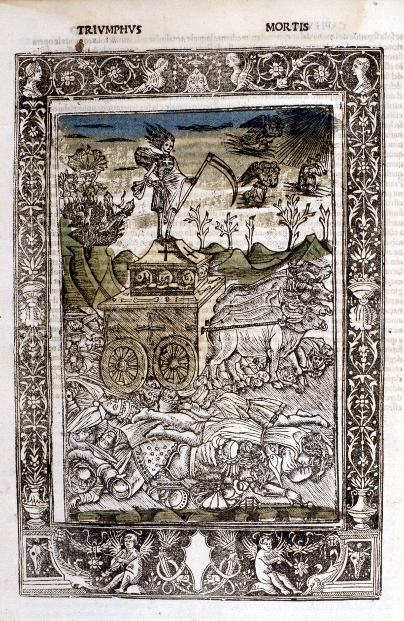 Triumf śmierci Francesco Petrarca (Petrarka). Rękopis z XV wieku. autorstwa Unknown artist