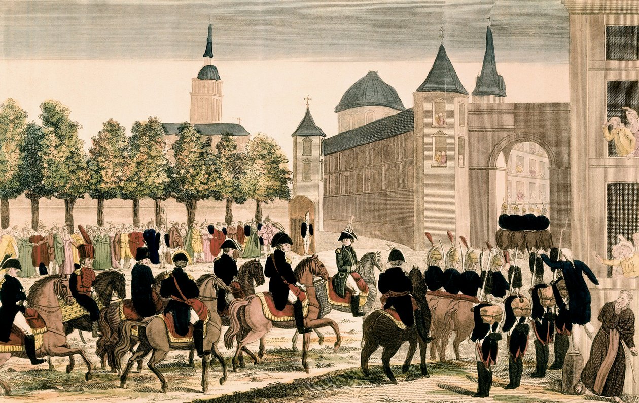 Triumfalny wjazd wojsk napoleońskich do Madrytu, 4 grudnia 1808 r. autorstwa Unknown artist