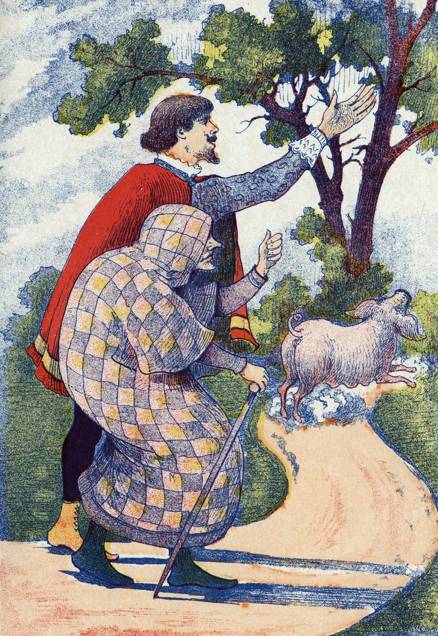 Pstrąg zamienił się w lochę. Anonimowa ilustracja do bajki „L