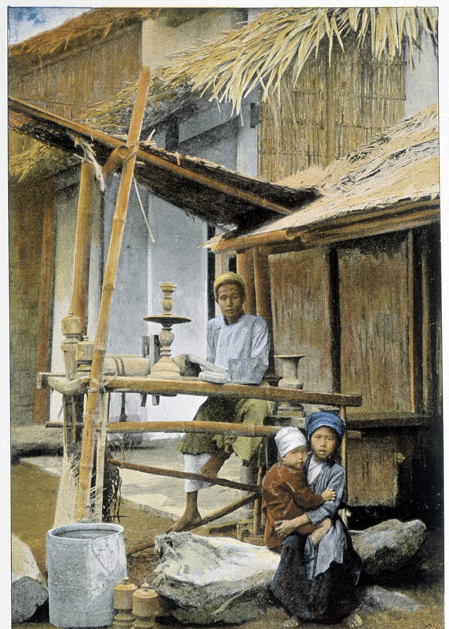 Korek Turnera na drewnie, Tonkin, „Dookoła świata”, koniec XIX wieku. autorstwa Unknown artist