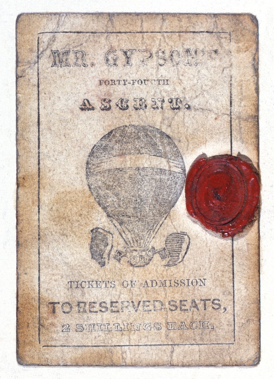 Bilet za dwa szylingi za zarezerwowane miejsca na czterdziestym czwartym wejściu „Pana Gipsa”, 1 października 1841 r. autorstwa Unknown artist