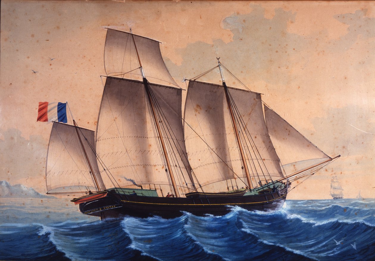 Lugger lub łowca przypływów (chasse-maree) „”Jeune Marie - Vannes”” autorstwa Unknown artist