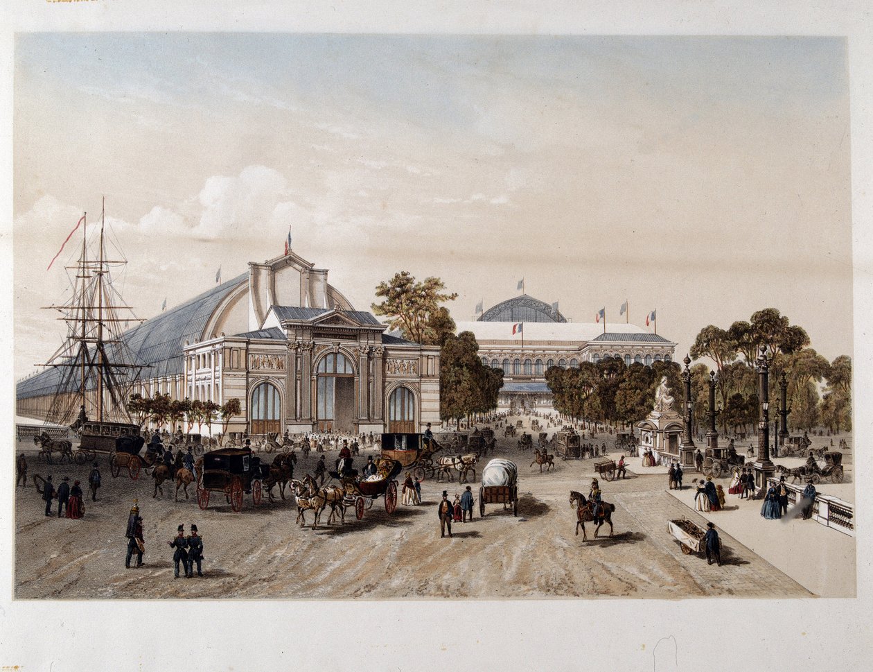 Wystawa Powszechna 1855: Pałac Przemysłu – Litografia autorstwa Unknown artist