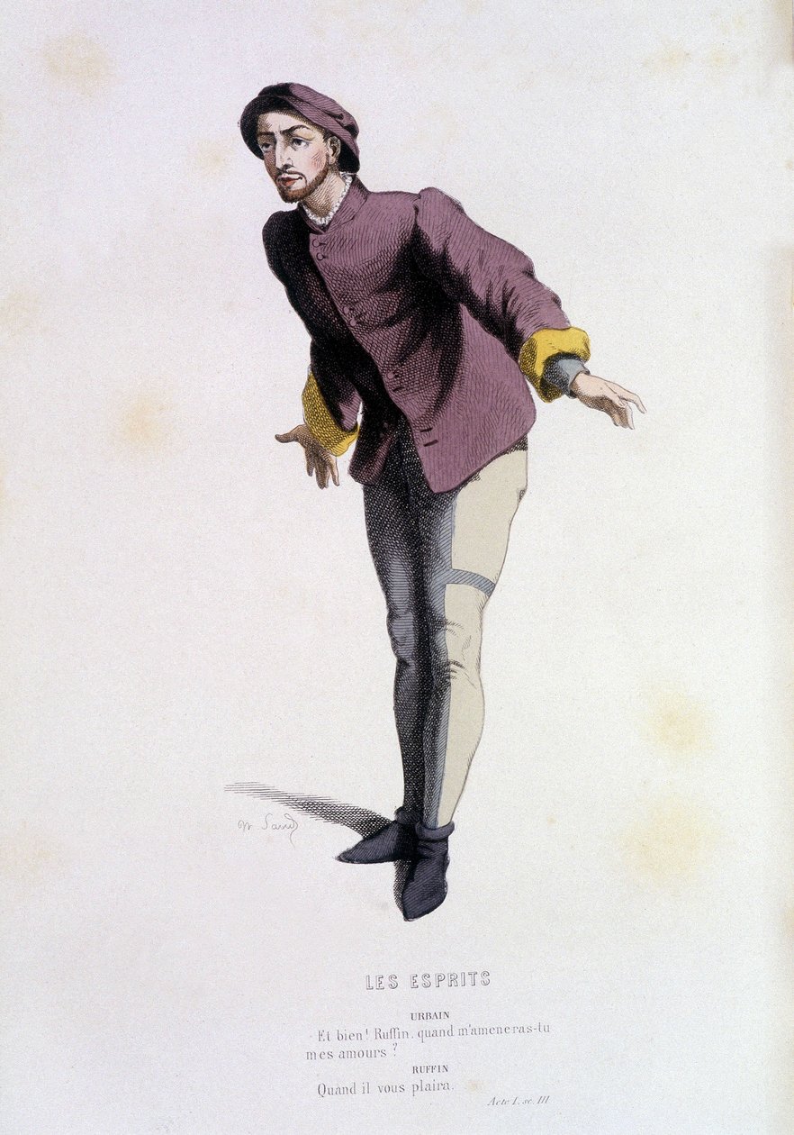 Urban w „Duchach” (Pierre de Larivey w 1579), w „Teatrze francuskim w XVI i XVII wieku przed Molierem” Edouarda Fourniera. autorstwa Unknown artist