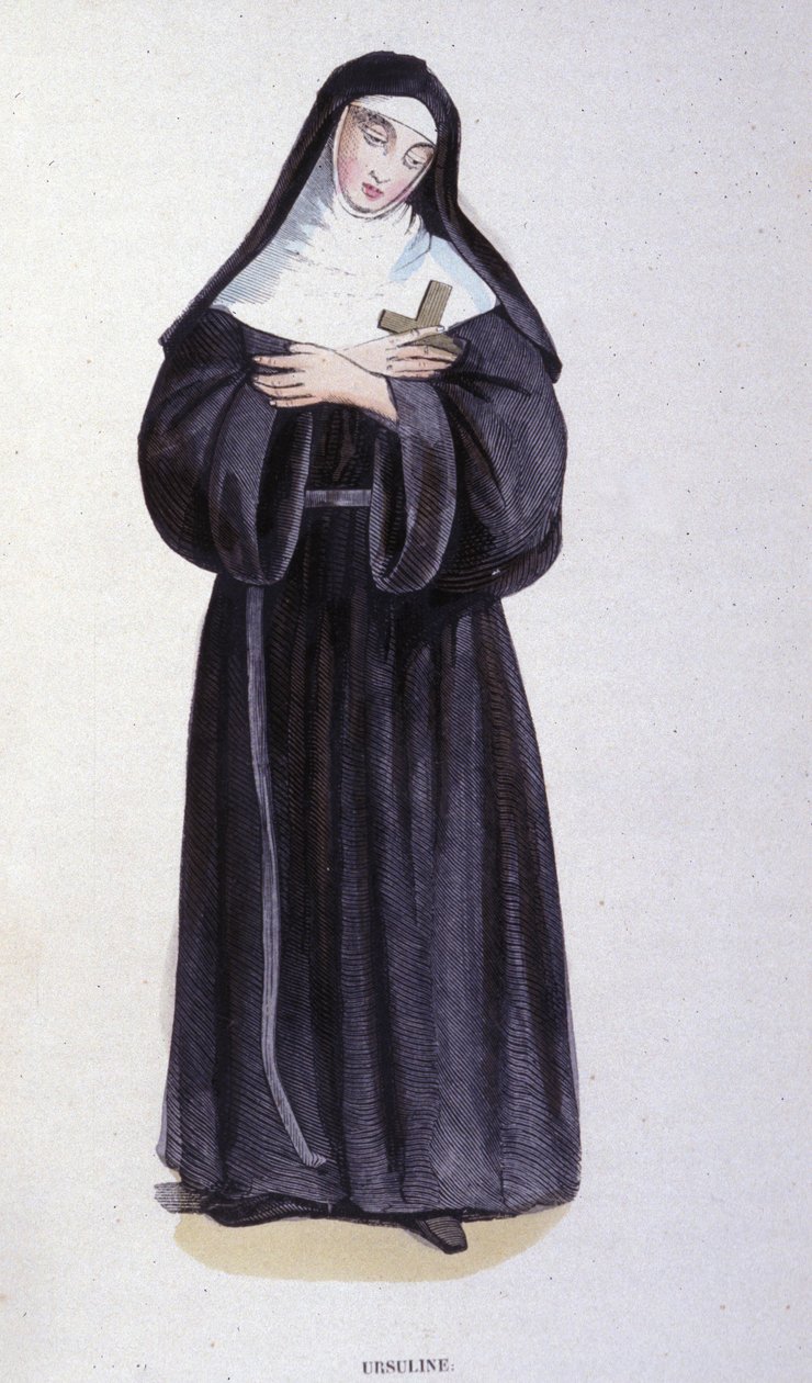 Urszulanka. Rycina z albumu na zakony, Paryż autorstwa Unknown artist