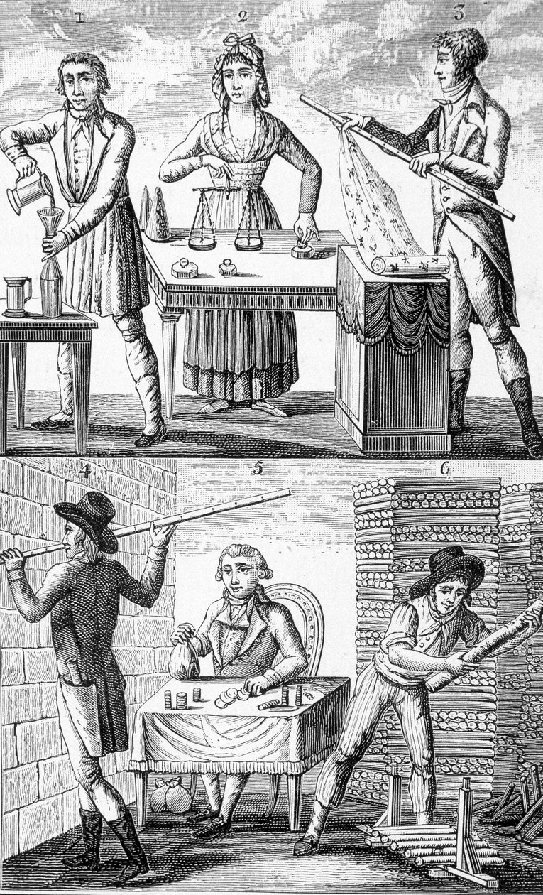 Zastosowanie nowych wag i miar w 1795 r. autorstwa Unknown artist