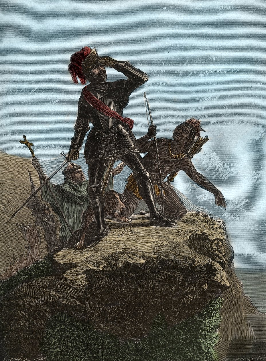 VASCO NUNEZ de BALBOA (1475-1519) - Hiszpański odkrywca - Balboa odkrywa Ocean Spokojny w 1513 r. - Conquete de l
