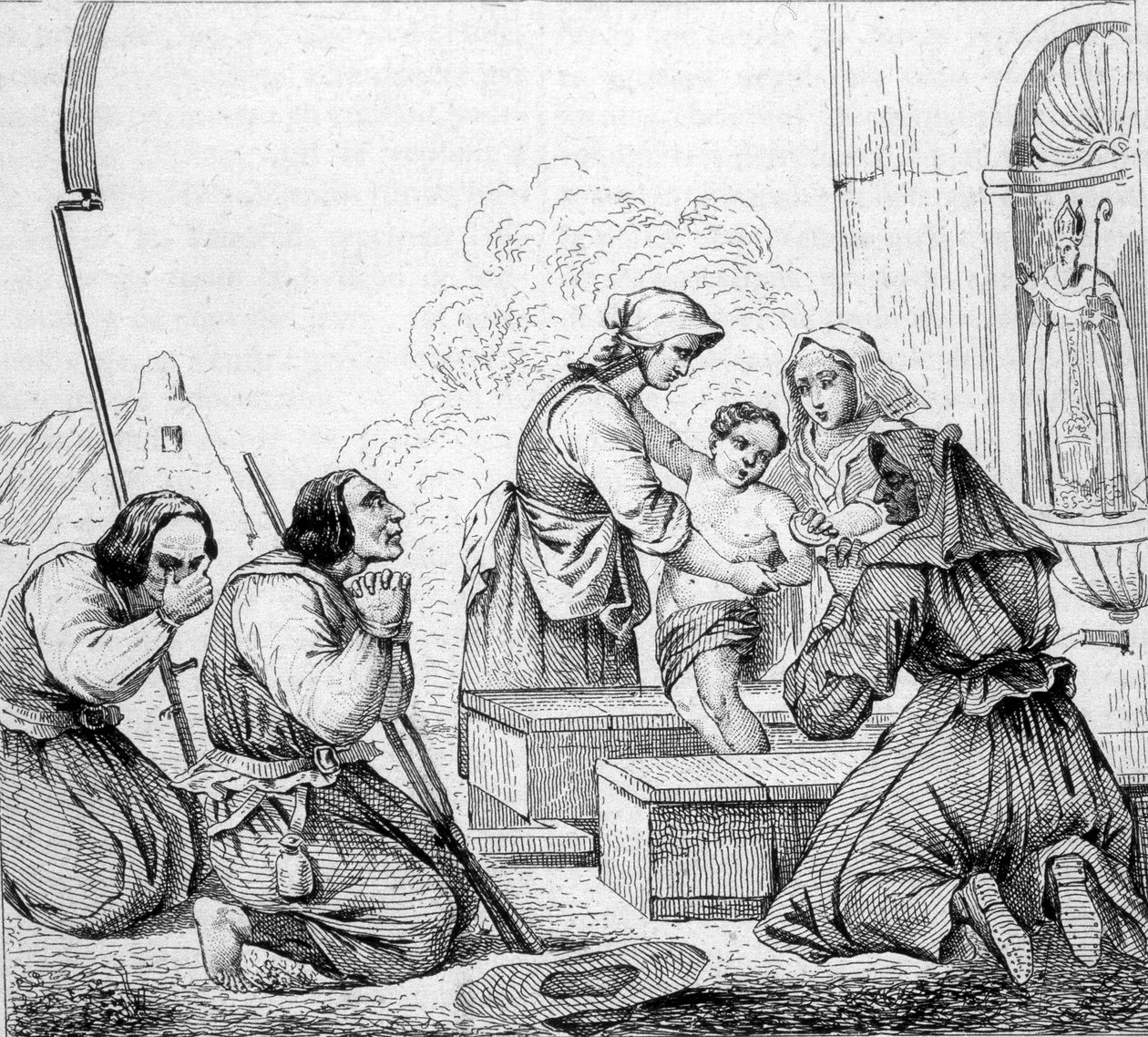 Wandejskie obyczaje - święty fontanny. autorstwa Unknown artist