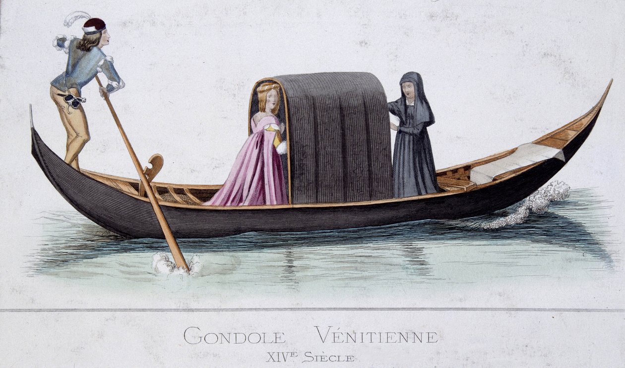 Gondola wenecka z XIV wieku autorstwa Unknown artist