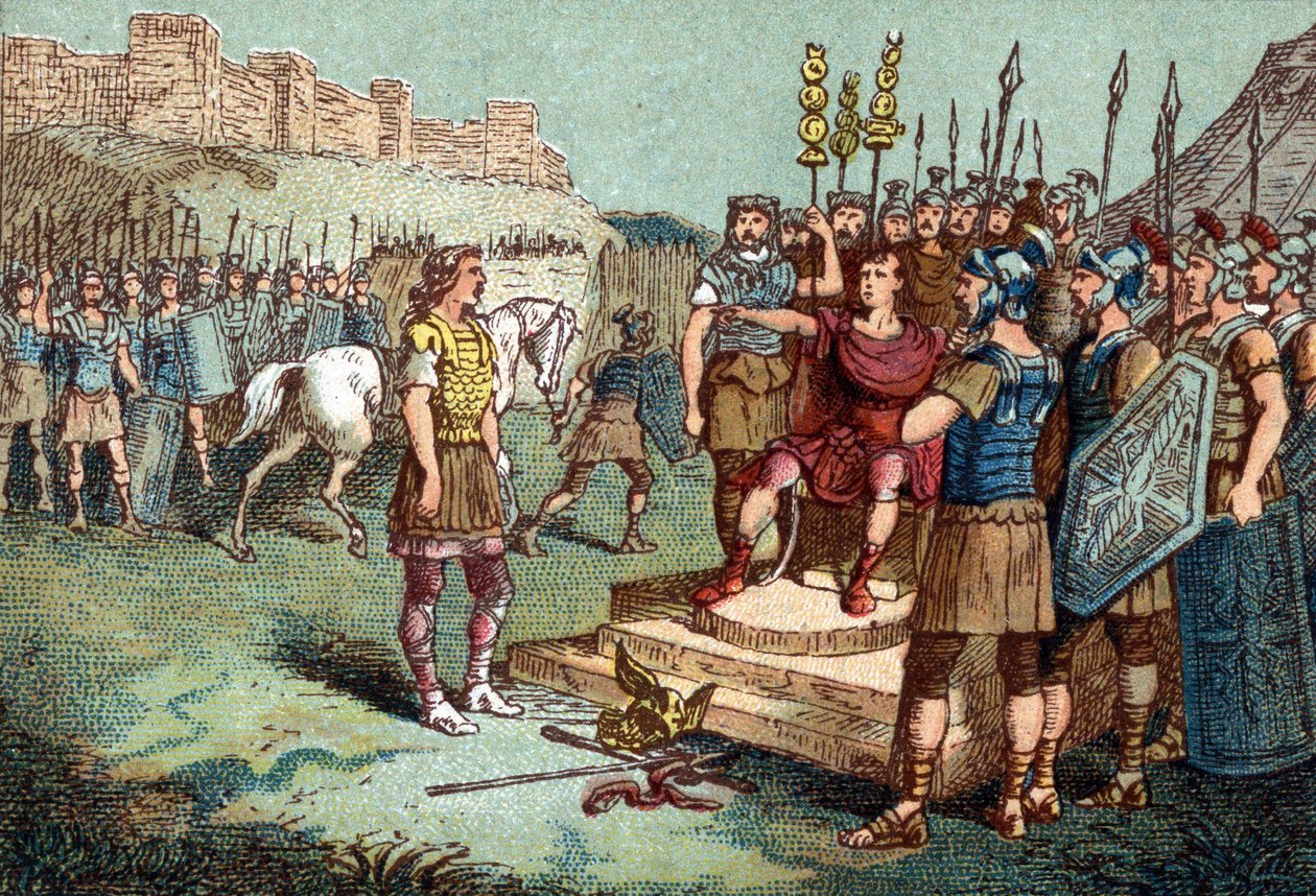 Wercyngetoryks, przywódca galijski, udał się do Juliusza Cezara w 52 pne. autorstwa Unknown artist