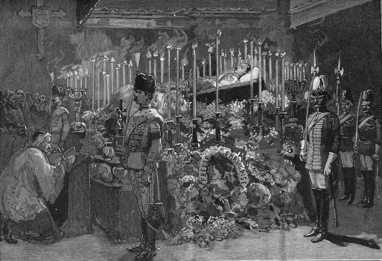 Wiedeń 1889: płonąca kaplica arcyksięcia Rudolfa Habsburga (1858 - 1889) autorstwa Unknown artist