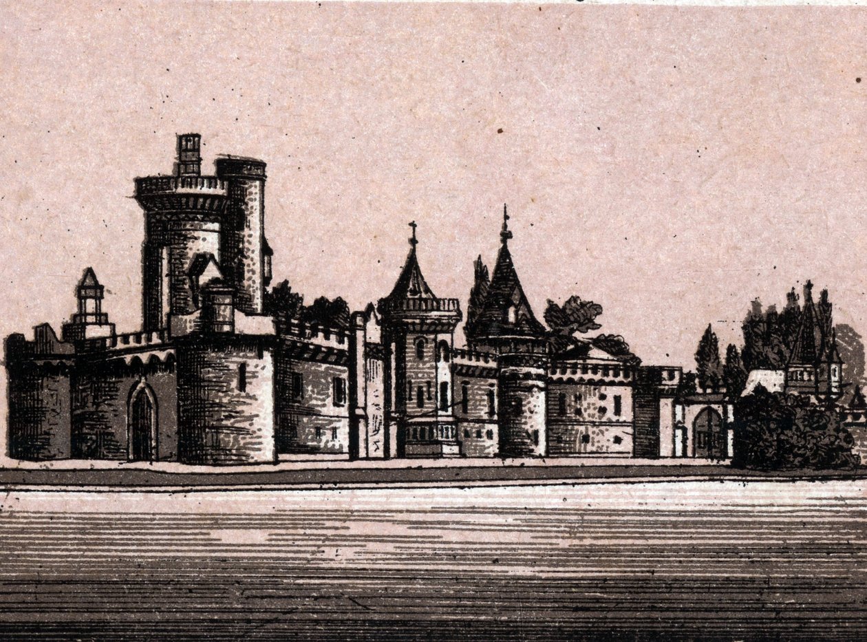 Wiedeń, Austria: widok na zamek Laxenburg (zamek Laxenburgh w Wiedniu). w „” Świat ilustruje 168 odsłon”” Niedatowany (koniec XIX wieku) autorstwa Unknown artist