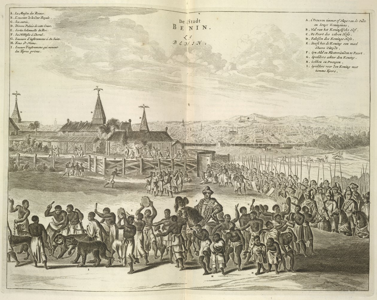 Widok Beninu. Procesja tubylców autorstwa Unknown artist