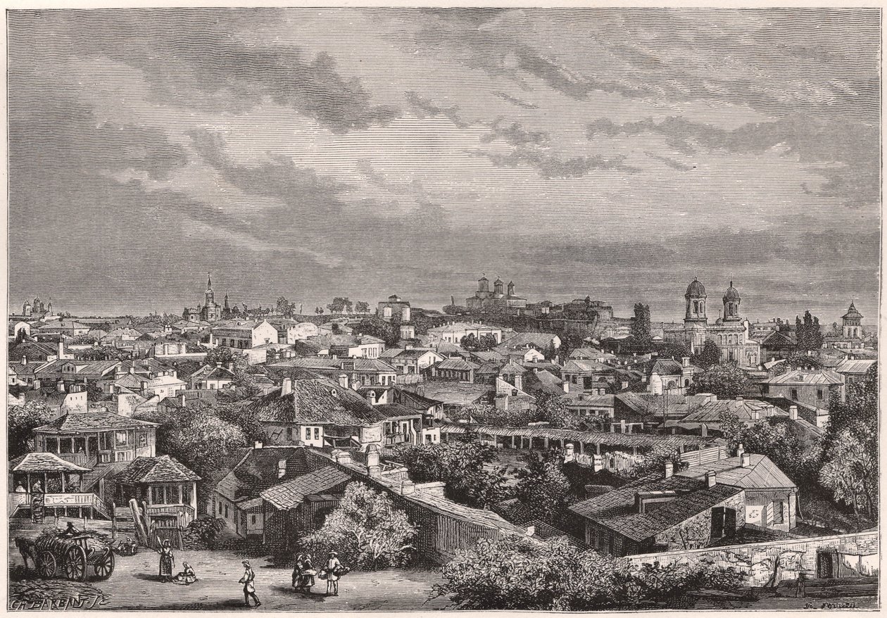Widok Bukaresztu w XIX wieku autorstwa Unknown