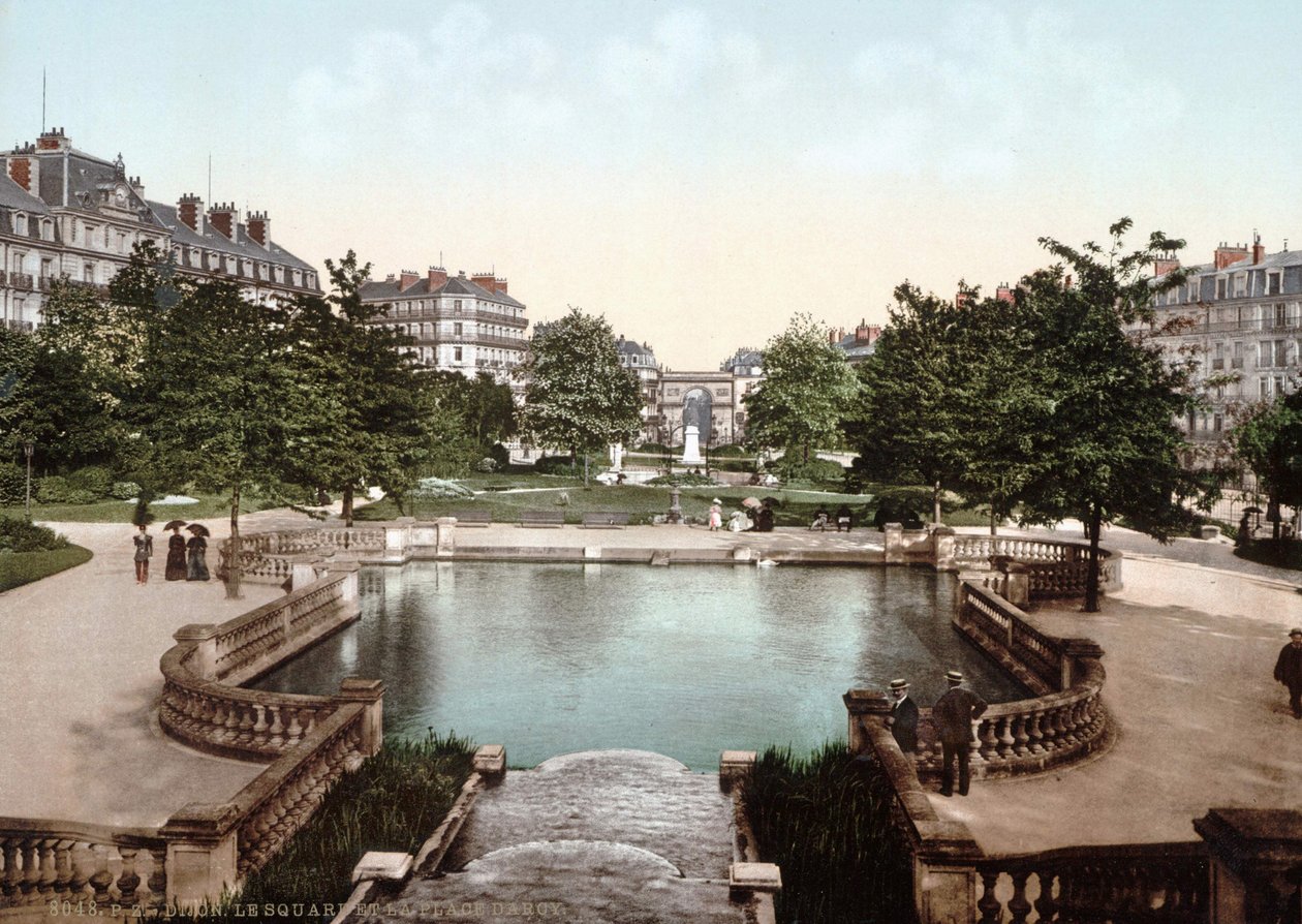 Widok na Dijon: kwadratowy i kwadratowy Darcy. Fotochrom w. 1890. autorstwa Unknown artist