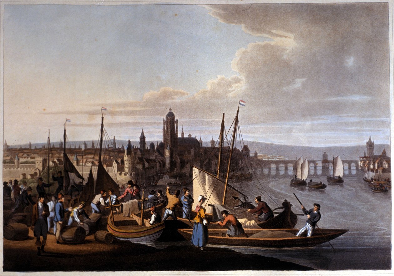 Widok na Frankfurt nad Menem w Niemczech. 19 wiek. autorstwa Unknown artist