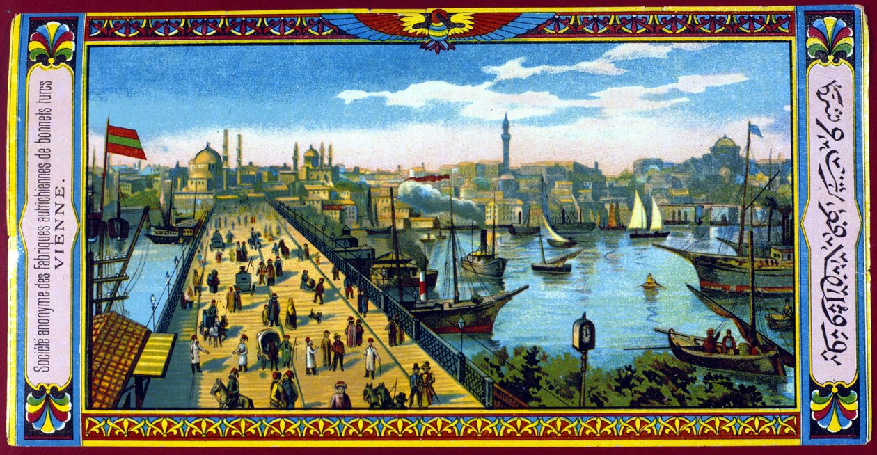Widok na most Galata, Konstantynopol, Turcja. Koniec XIX wieku. autorstwa Unknown artist