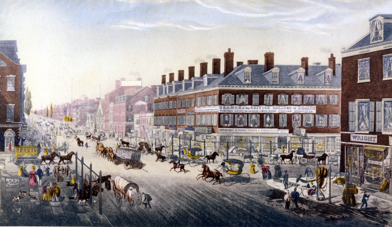 Widok na Nowy Jork: Broadway. Grawerowanie z 1840 roku. autorstwa Unknown artist