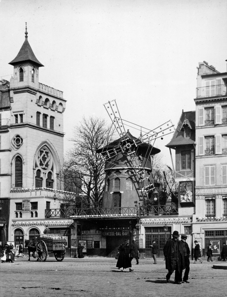 Widok na Paryż: Moulin Rouge, dzielnica Montmartre autorstwa Unknown artist