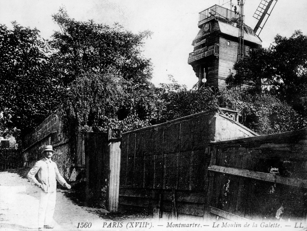 Widok na Paryż: Moulin de la Galette, dzielnica Montmartre autorstwa Unknown artist
