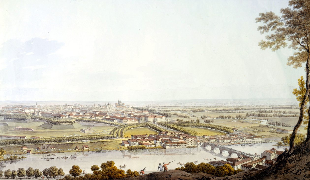 Widok na Turyn. Grawerowanie 1810. autorstwa Unknown artist