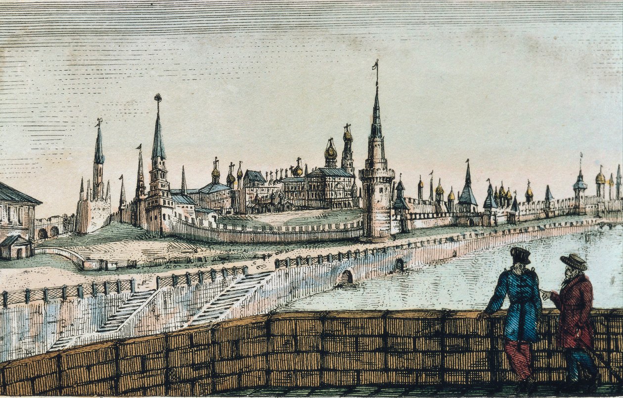 Widok na Kreml w Moskwie z „Podróży” Edouarda de Montule autorstwa Unknown artist