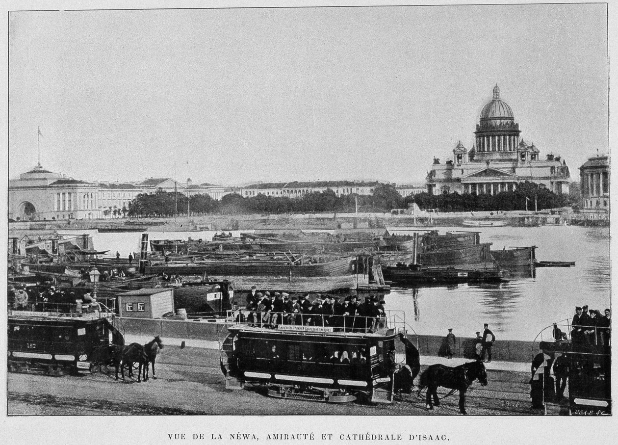 Widok na Newę, Admiralicję i Katedrę Izaaka. Petersburg. autorstwa Unknown artist