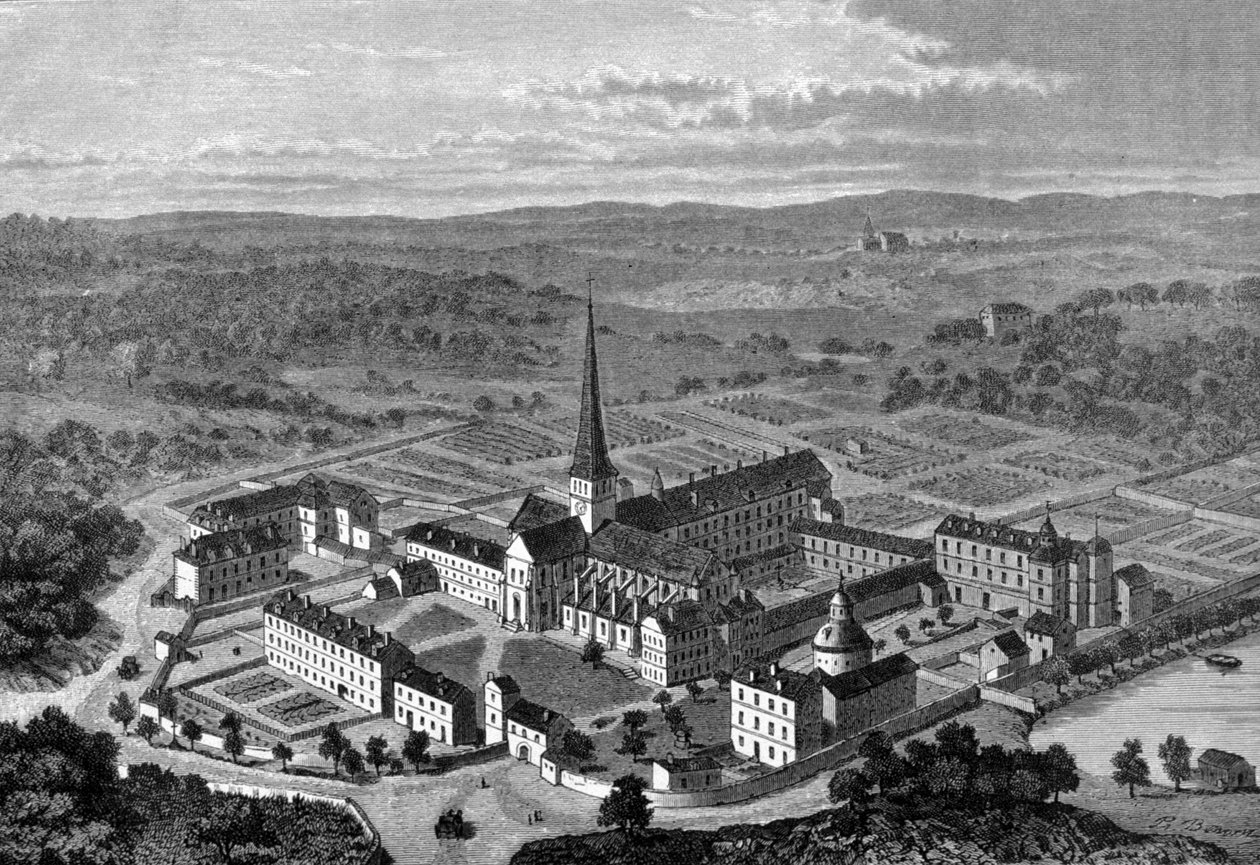 Widok na opactwo Port Royal des Champs (Port-Royal-des-Champs). autorstwa Unknown artist