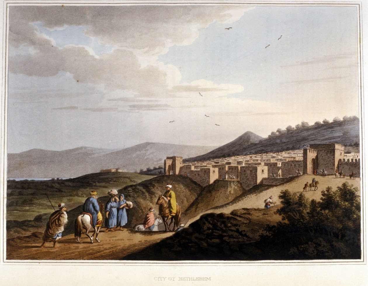 Widok na miasto Betlejem na Zachodnim Brzegu. Fortyfikacje. 19 wiek. autorstwa Unknown artist