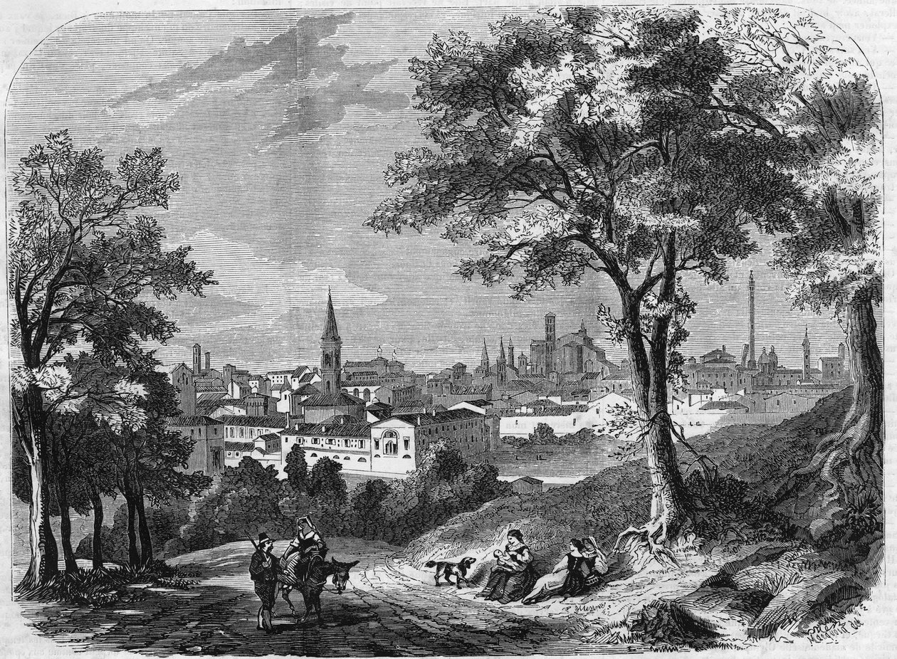 Widok miasta Bolonia we Włoszech w 1860 roku. autorstwa Unknown artist