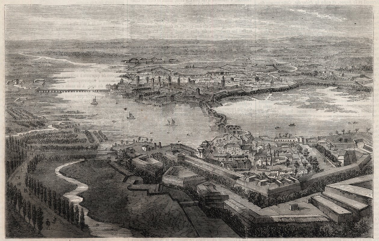 Widok miasta Mantua (Mantova, Mantua) w XIX wieku autorstwa Unknown artist