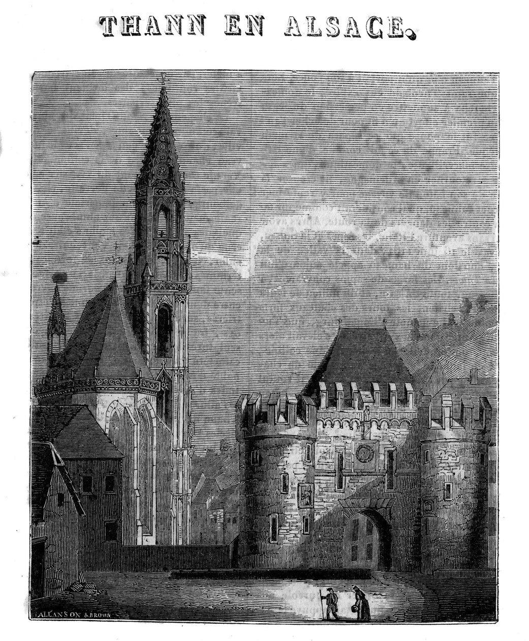 Widok miasta Thann w departamencie Haut-Rhin w Alzacji. autorstwa Unknown artist
