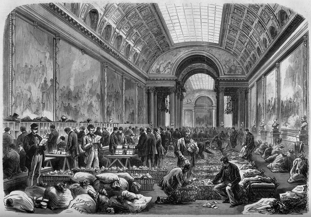 Widok galerii bitew o zamek w Wersalu, gdzie znajduje się poczta autorstwa Unknown artist